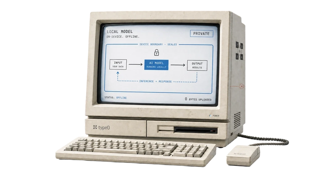 type0 transcribing speech locally on-device